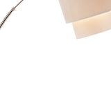 71" Silver Adjustable Arched Floor Lamp With White and Natural Drum Shade - Homeroots