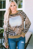 Leopard Round Neck Long Sleeve T-Shirt - Trendsi - Flyclothing LLC