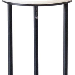 Black Wood Floor Lamp With Circular Usb Charging Station Shelf - Homeroots