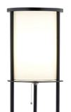Black Wood Finish Floor Lamp With Circular Storage Shelves - Homeroots