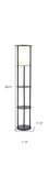 Black Wood Finish Floor Lamp With Circular Storage Shelves - Homeroots - Flyclothing LLC
