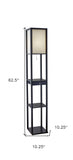 63" Solid Wood Column Floor Lamp With White Rectangular Shade - Homeroots - Flyclothing LLC