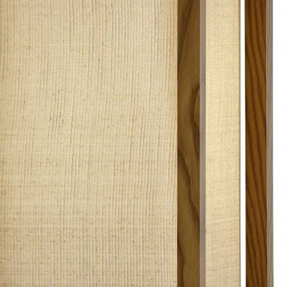 Floor Lamp With Natural Wood Finish Storage Shelves