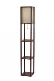 63" Brown Column Floor Lamp With Beige Square Shade - Homeroots