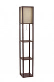 63" Brown Column Floor Lamp With Beige Square Shade - Homeroots