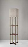 62" Brass Column Floor Lamp With Gray Fabric Square Shade - Homeroots - Flyclothing LLC