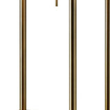 62" Brass Column Floor Lamp With Gray Fabric Square Shade - Homeroots - Flyclothing LLC