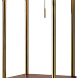 62" Brass Column Floor Lamp With Gray Fabric Square Shade - Homeroots - Flyclothing LLC