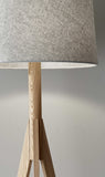 59" Natural Solid Wood Tripod Floor Lamp With Gray Fabric Empire Shade - Homeroots - Flyclothing LLC