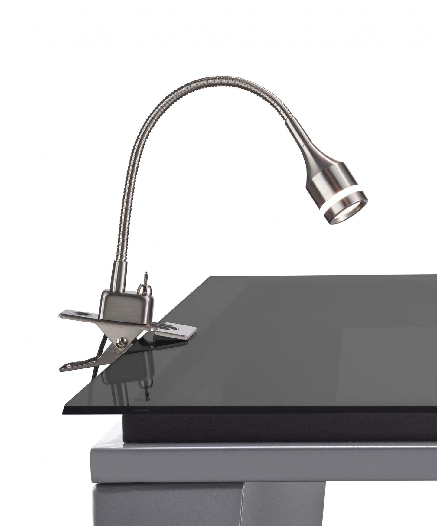 15" Black Metal Adjustable Clip On LED Table Lamp - Homeroots - Flyclothing LLC