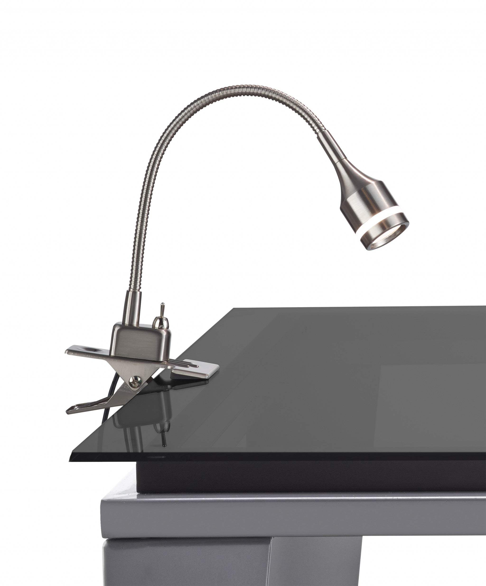 15" Black Metal Adjustable Clip On LED Table Lamp - Homeroots - Flyclothing LLC