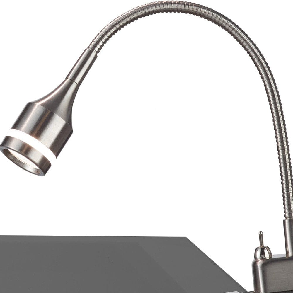 15" Black Metal Adjustable Clip On LED Table Lamp - Homeroots - Flyclothing LLC