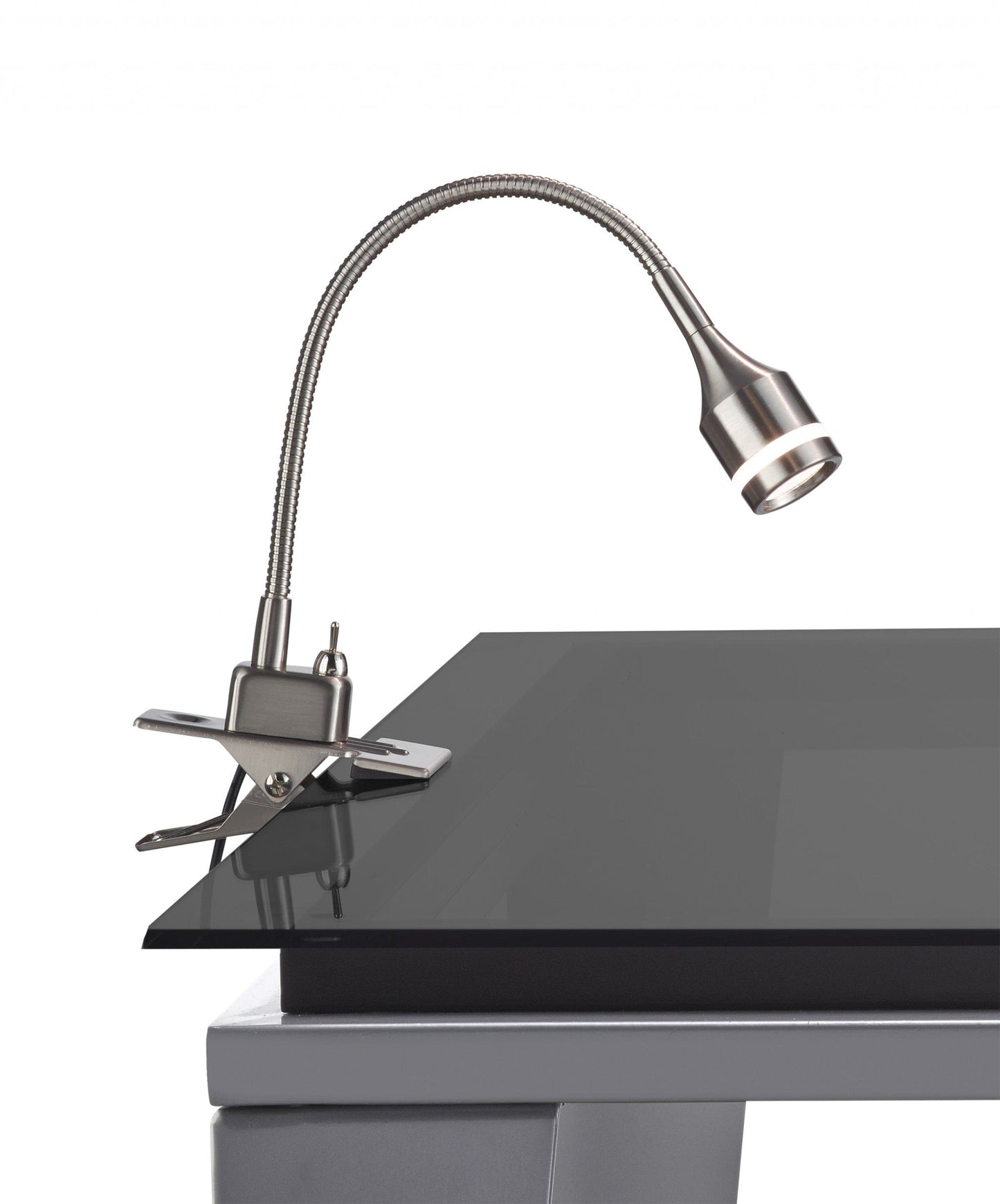 15" Black Metal Adjustable Clip On LED Table Lamp - Homeroots - Flyclothing LLC