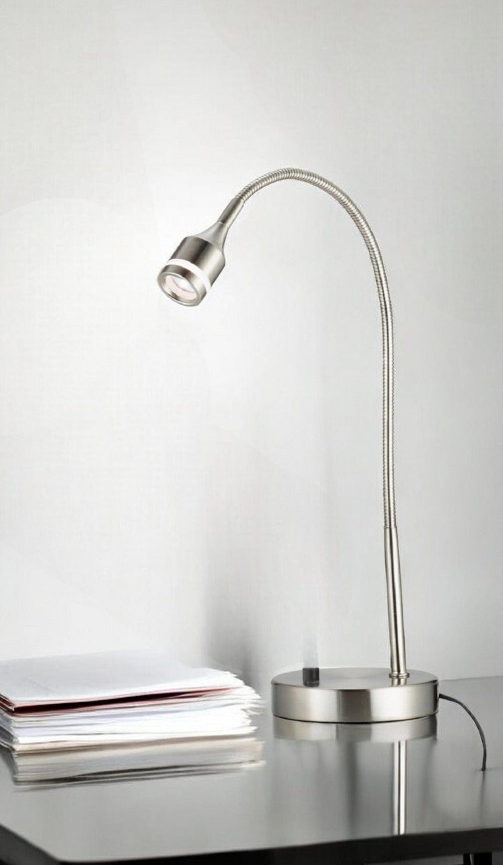 Brushed Steel Metal Led Adjustable Desk Lamp - Homeroots