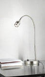 Brushed Steel Metal Led Adjustable Desk Lamp - Homeroots