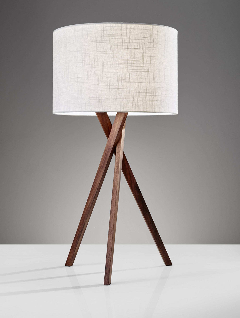 Tripod Leg Walnut Wood Table Lamp - Homeroots - Flyclothing LLC