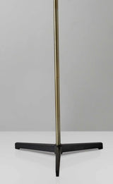 Three Arm Adjustable Floor Lamp In Brass Metal With Grey Black And White Shades - Homeroots - Flyclothing LLC