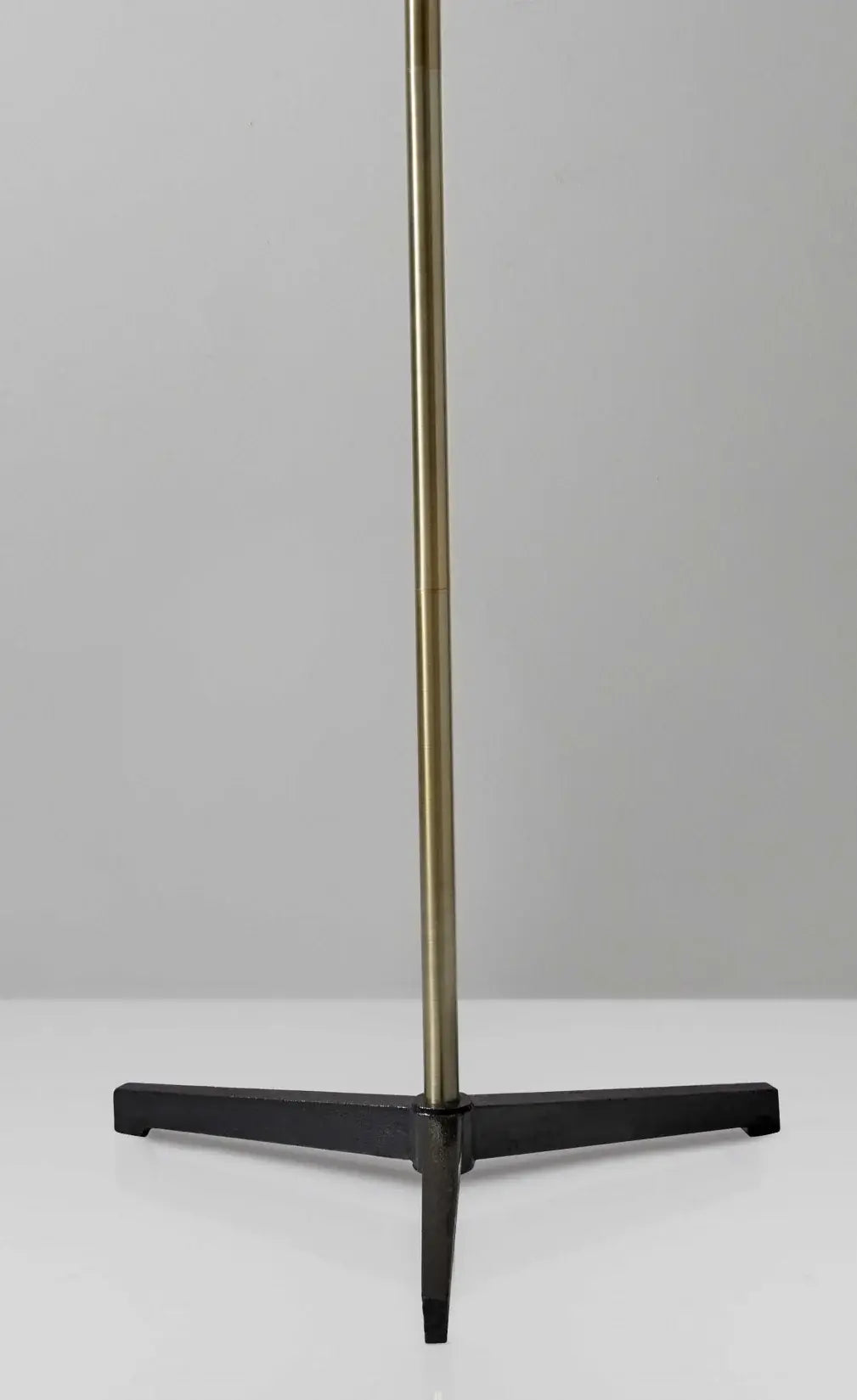 Three Arm Adjustable Floor Lamp In Brass Metal With Grey Black And White Shades - Homeroots - Flyclothing LLC