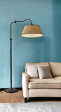 61" Bronze Arched Floor Lamp With Brown Empire Shade - Homeroots