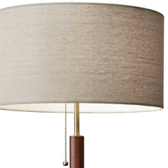 Antique Brass Metal And Walnut Wood Table Lamp - Homeroots