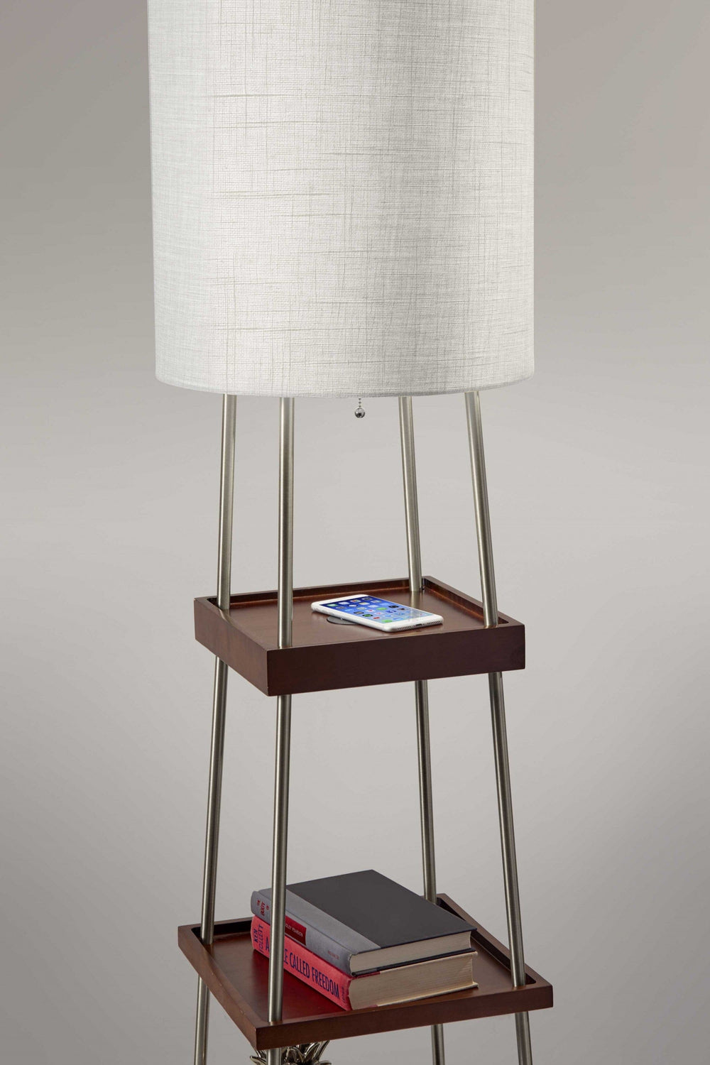 63" Column Floor Lamp With White Drum Shade - Homeroots