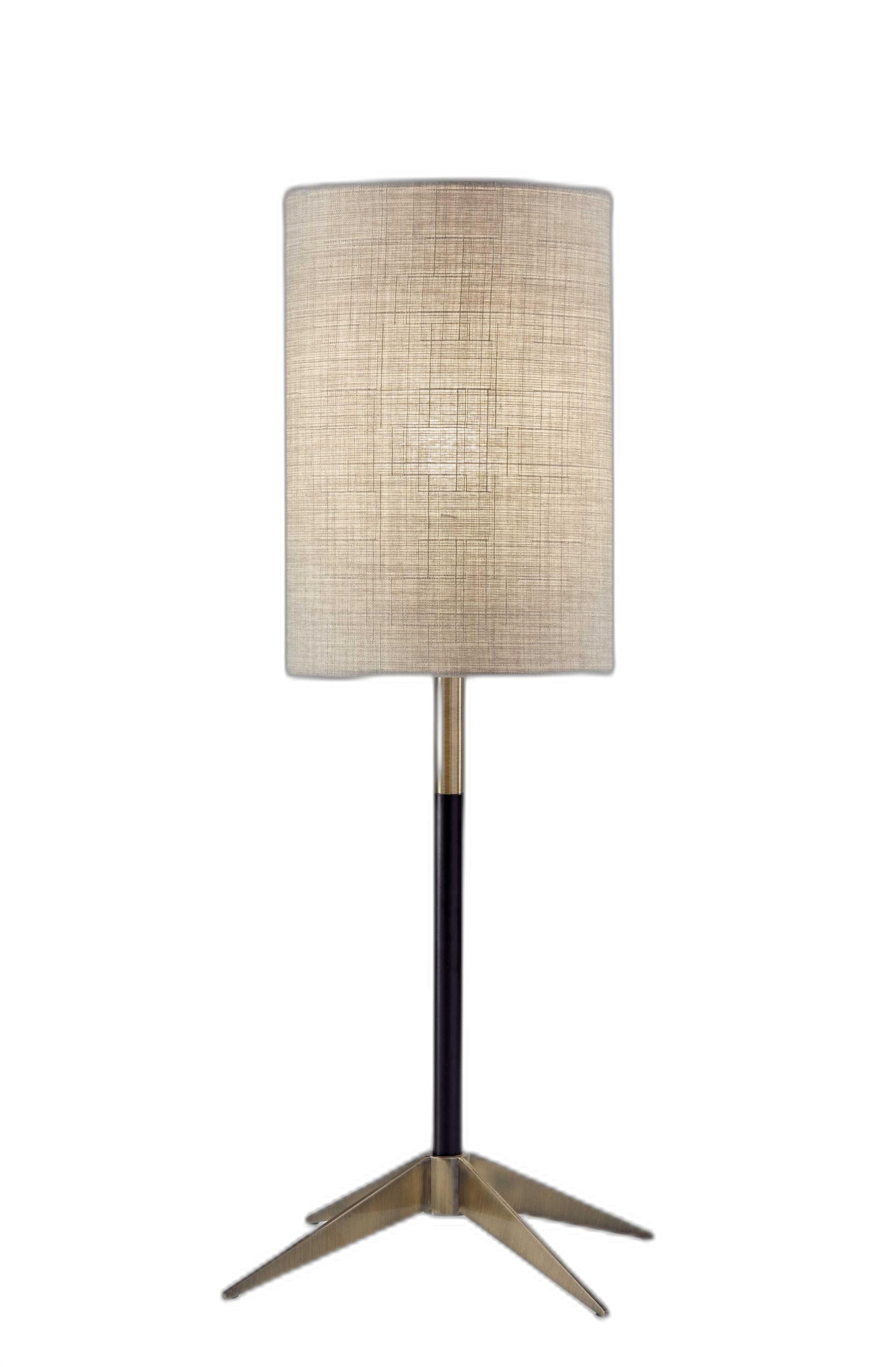 27" Antiqued Brass Metal Table Lamp With Brown Drum Shade - Homeroots - Flyclothing LLC