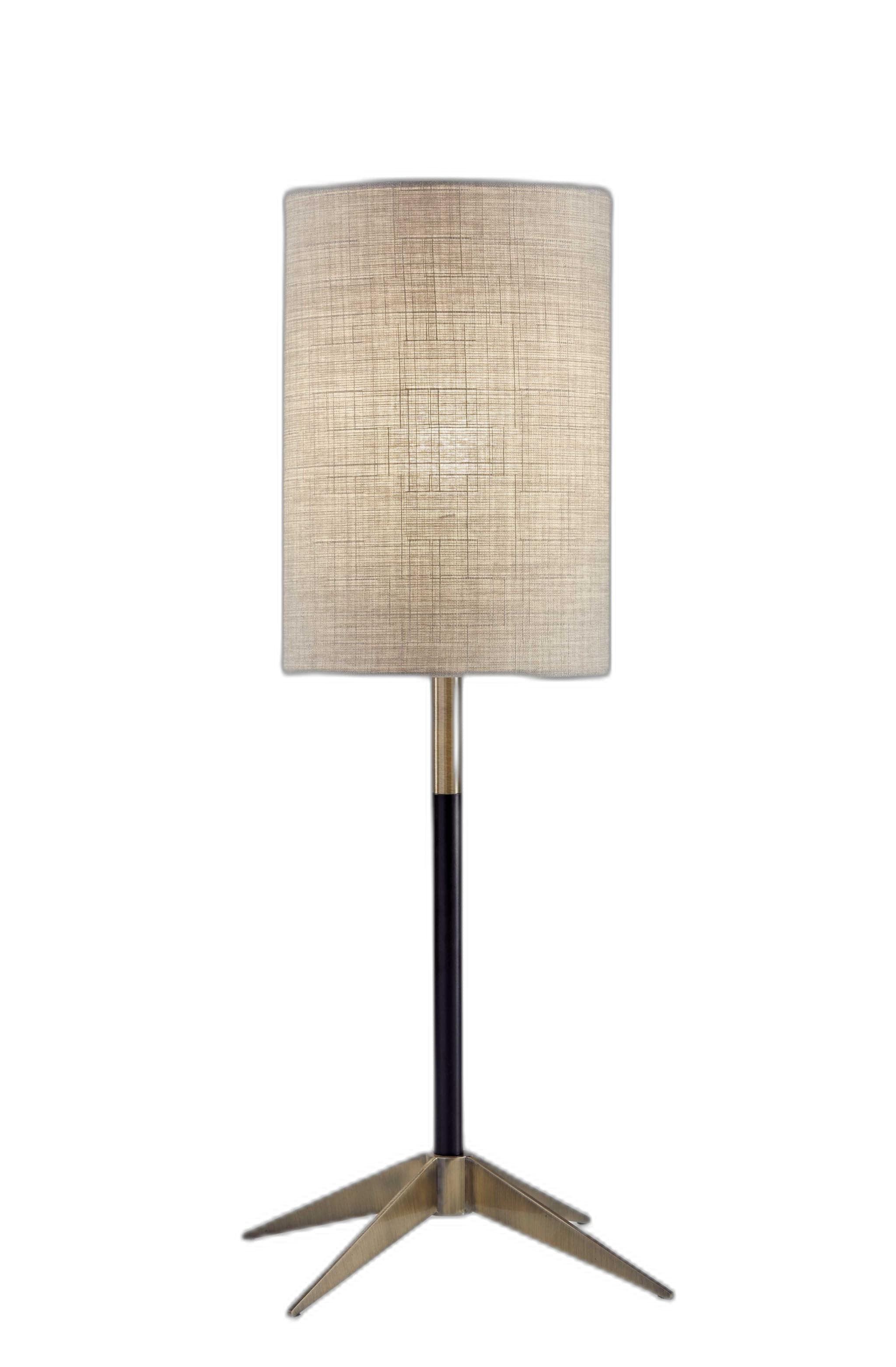 27" Antiqued Brass Metal Table Lamp With Brown Drum Shade - Homeroots - Flyclothing LLC