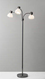 69" Black Three Light Tree Floor Lamp With White Bowl Shade - Homeroots - Flyclothing LLC