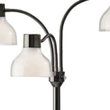 69" Black Three Light Tree Floor Lamp With White Bowl Shade - Homeroots - Flyclothing LLC