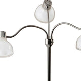 69" Nickel Three Light Tree Floor Lamp with White Bowl Shade - Homeroots - Flyclothing LLC