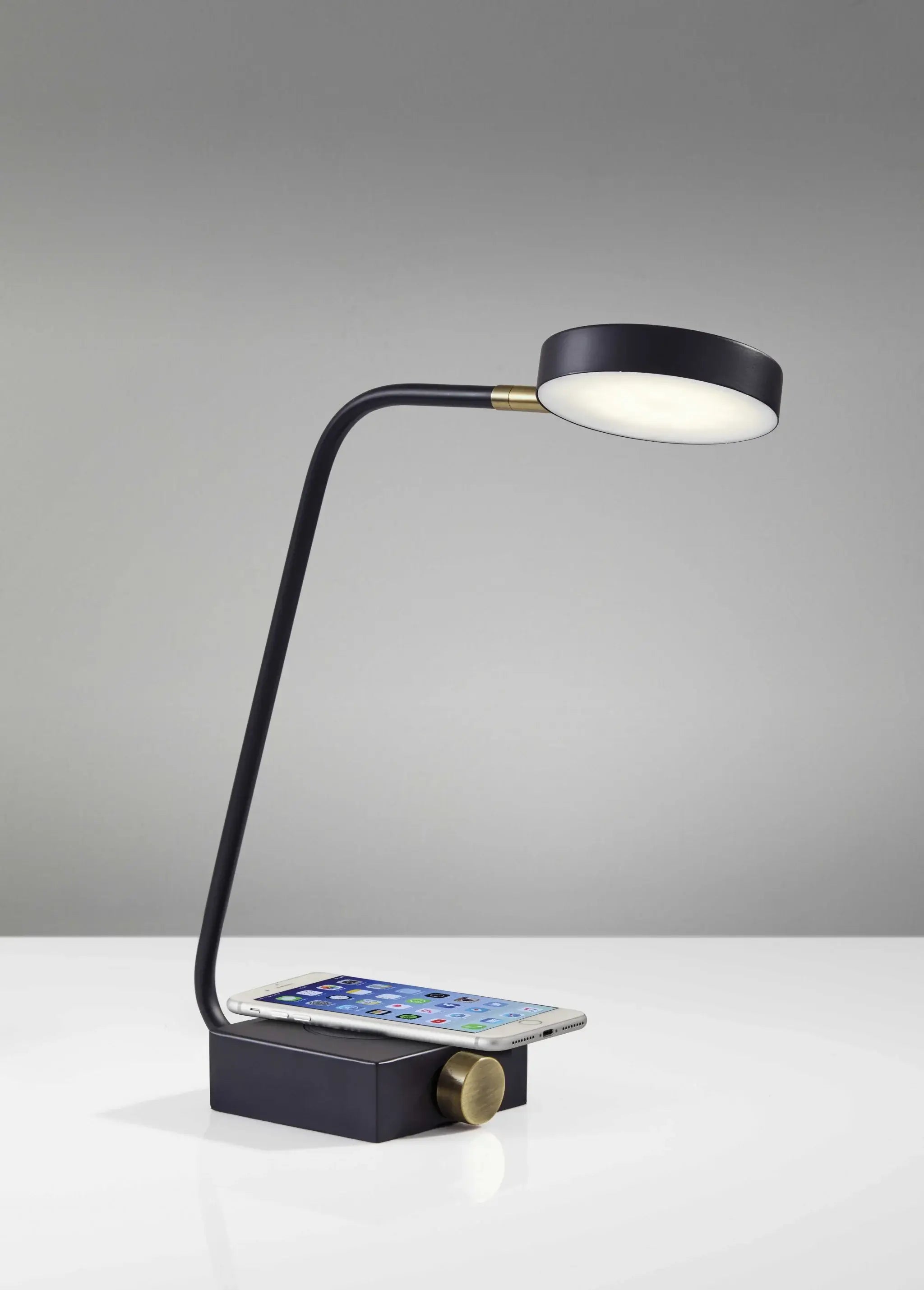 Tech Enhanced Black Metal Disk Led Adjustable Desk Lamp - Homeroots - Flyclothing LLC