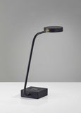 Tech Enhanced Black Metal Disk Led Adjustable Desk Lamp - Homeroots