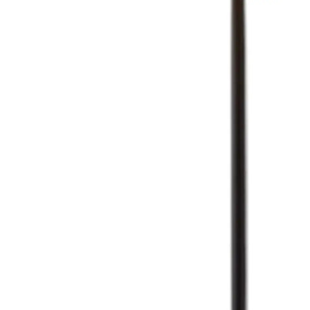 64" Black Tray Table Floor Lamp With Beige Drum Shade - Homeroots - Flyclothing LLC