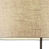 64" Black Tray Table Floor Lamp With Beige Drum Shade - Homeroots - Flyclothing LLC