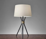 Black Metal Tripod Leg With Antique Brass Accent Table Lamp - Homeroots - Flyclothing LLC