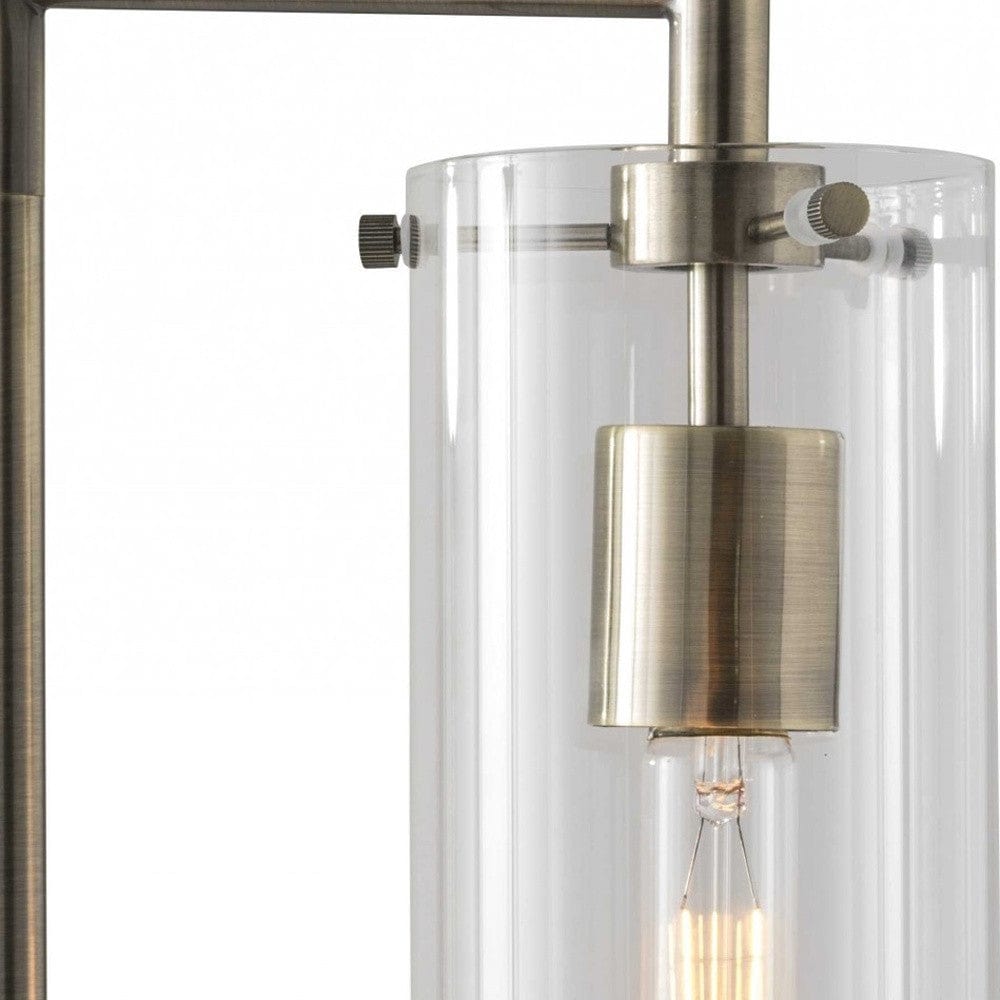 24" Brass Novelty With Clear Cylinder Shade - Homeroots