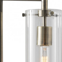 24" Brass Novelty With Clear Cylinder Shade - Homeroots