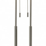 27" Silver Metal Bedside Table Lamp With White Shade - Homeroots