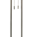 62" Brushed Task Floor Lamp With White Fabric Drum Shade - Homeroots - Flyclothing LLC