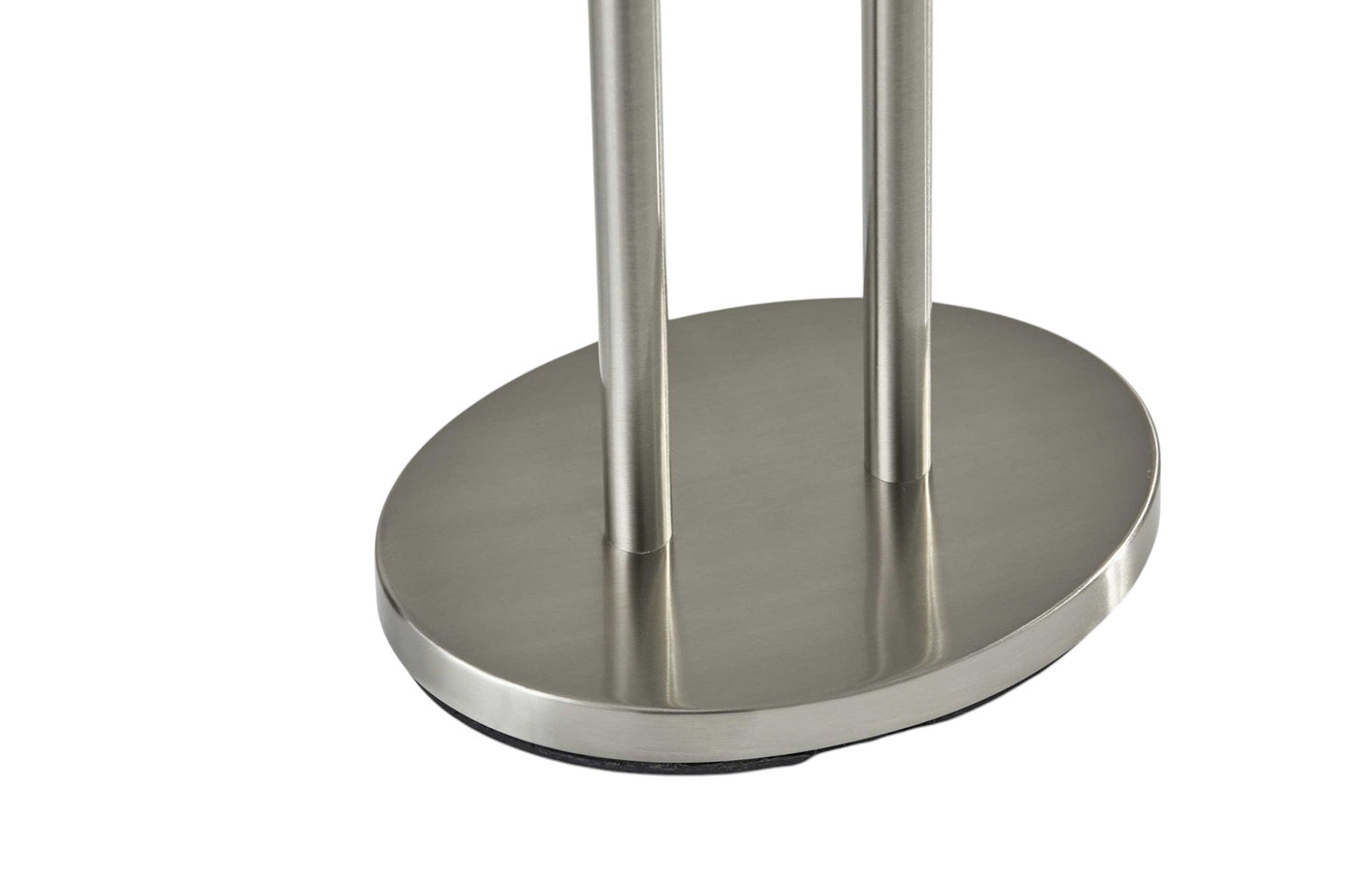 62" Brushed Task Floor Lamp With White Fabric Drum Shade - Homeroots - Flyclothing LLC