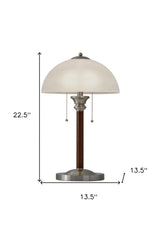 23" Silver Metal Standard Table Lamp With White Shade - Homeroots - Flyclothing LLC