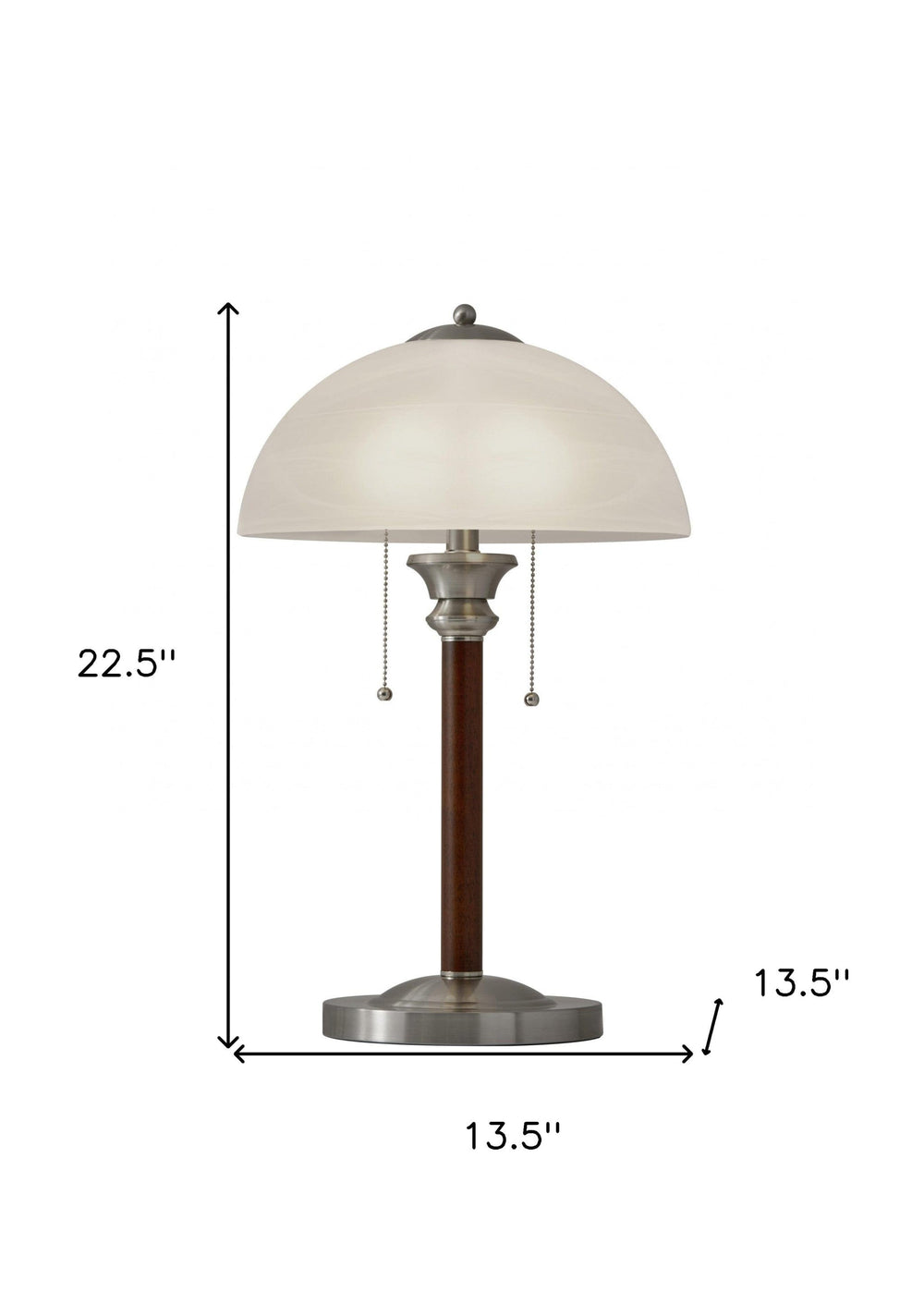 23" Silver Metal Standard Table Lamp With White Shade - Homeroots