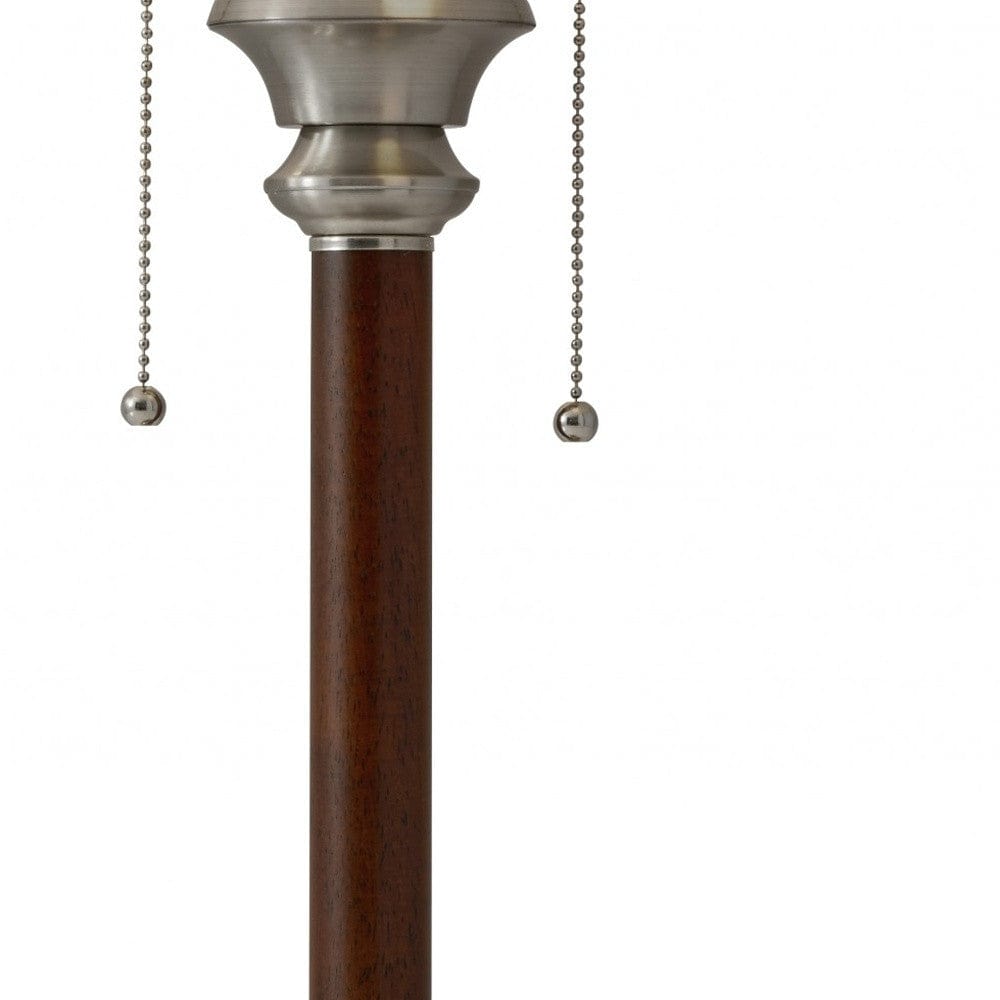 23" Silver Metal Standard Table Lamp With White Shade - Homeroots - Flyclothing LLC
