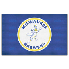 Milwaukee Brewers Ulti-Mat Rug - 5ft. x 8ft. - Retro Collection - Milwaukee Brewers