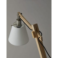 Natural Wood Floor Lamp With Adjustable Hinged Arm - Homeroots
