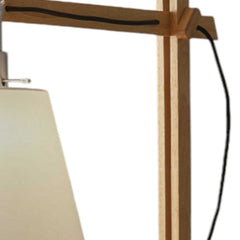 Natural Wood Floor Lamp With Adjustable Hinged Arm - Homeroots