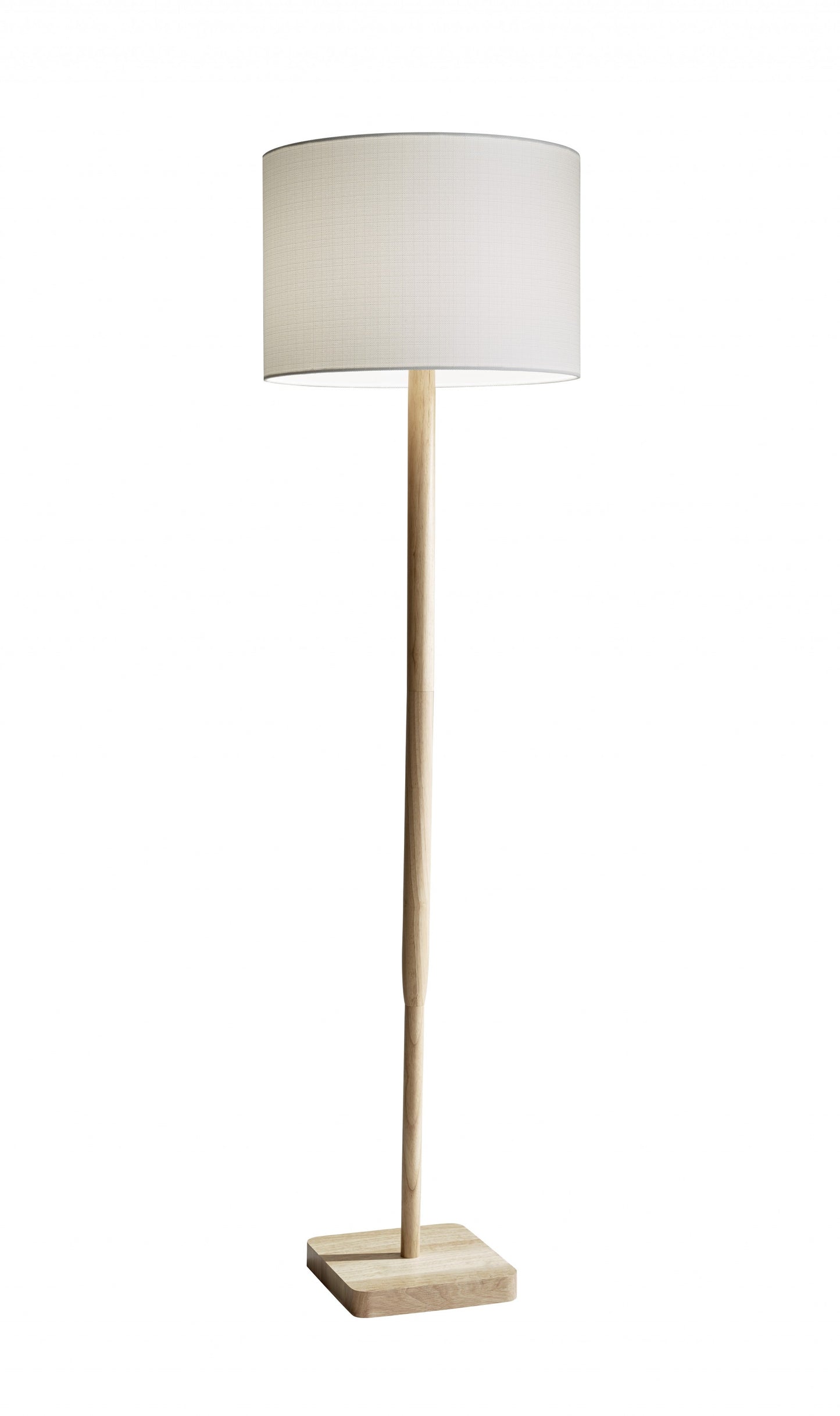 59" Solid Wood Traditional Shaped Floor Lamp With White Drum Shade - Homeroots - Flyclothing LLC