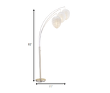 11" X 46"X 82" Brushed Steel Metal Arc Lamp - Homeroots - Flyclothing LLC
