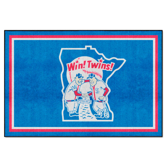 Minnesota Twins 5ft. x 8 ft. Plush Area Rug - Retro Collection - Minnesota Twins