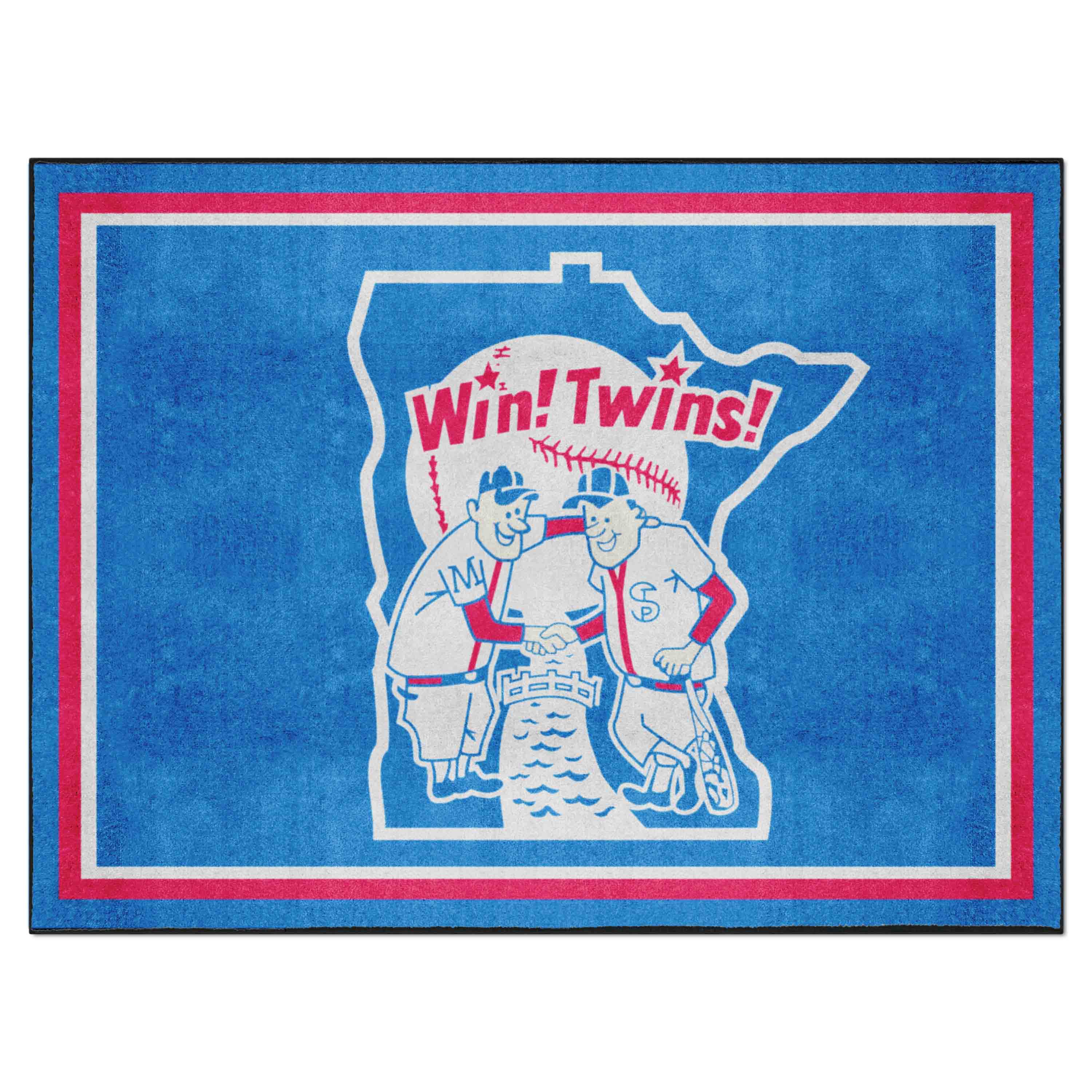 Minnesota Twins 8ft. x 10 ft. Plush Area Rug - Retro Collection - Minnesota Twins